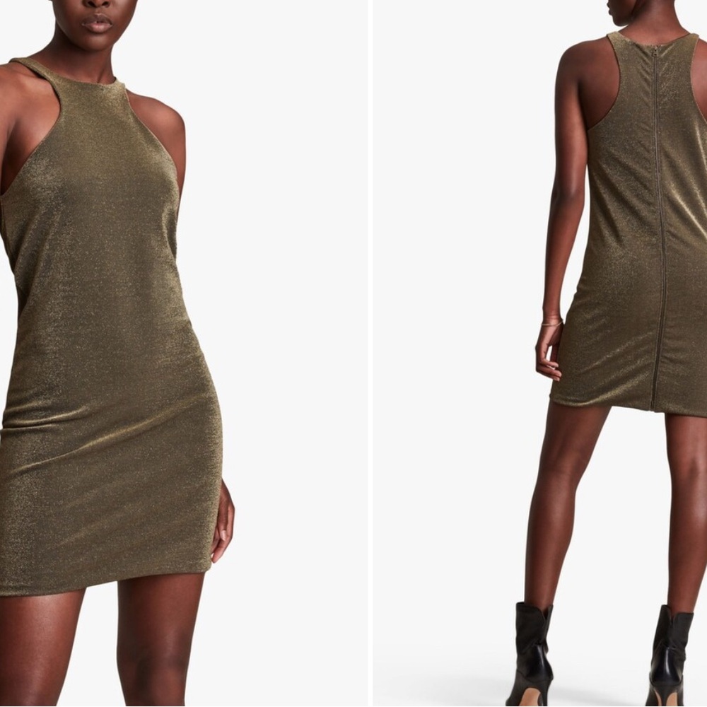 All Saints Norma Gold Dress
